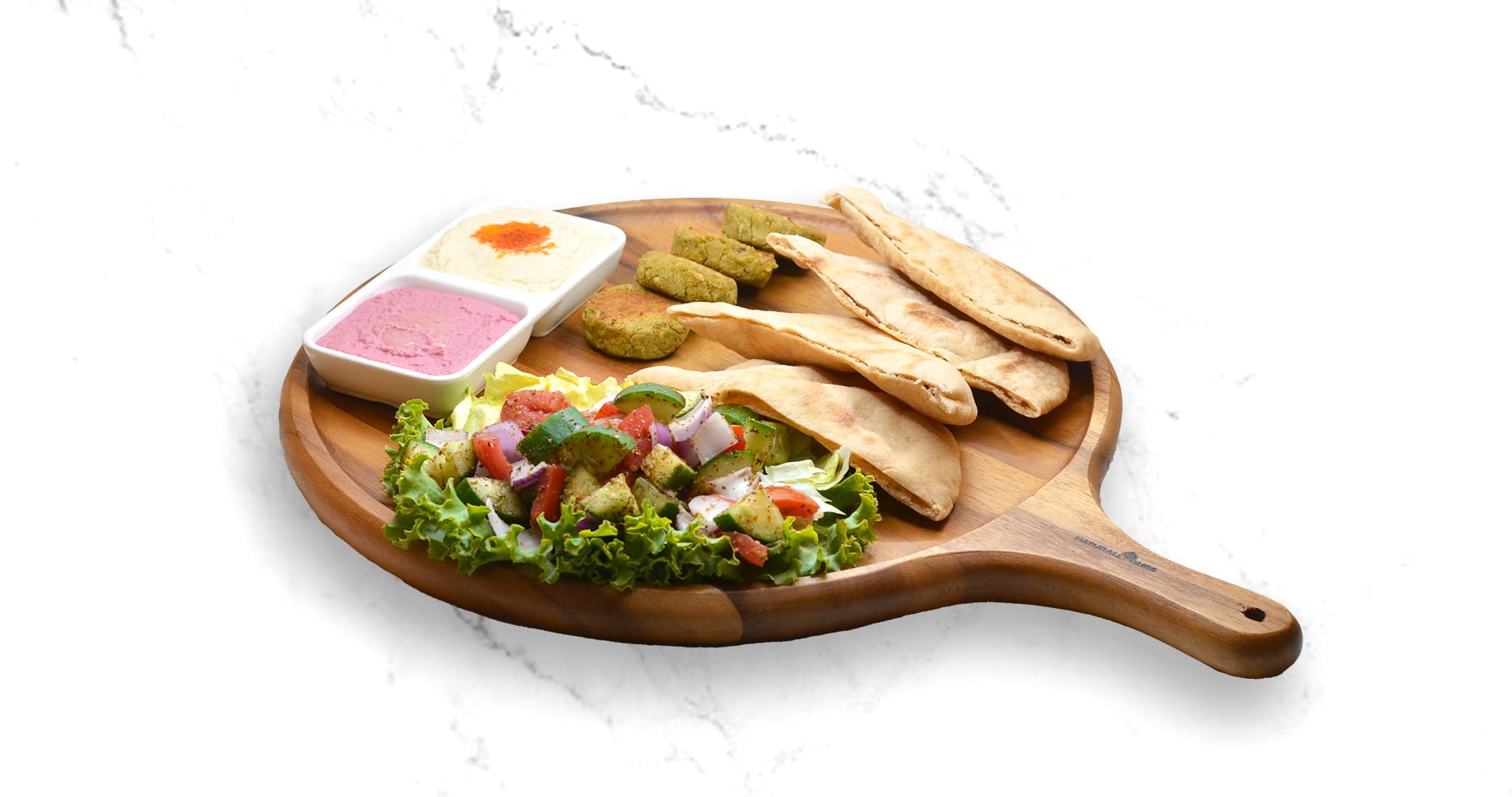 Pita Falafel and Hummus Platter