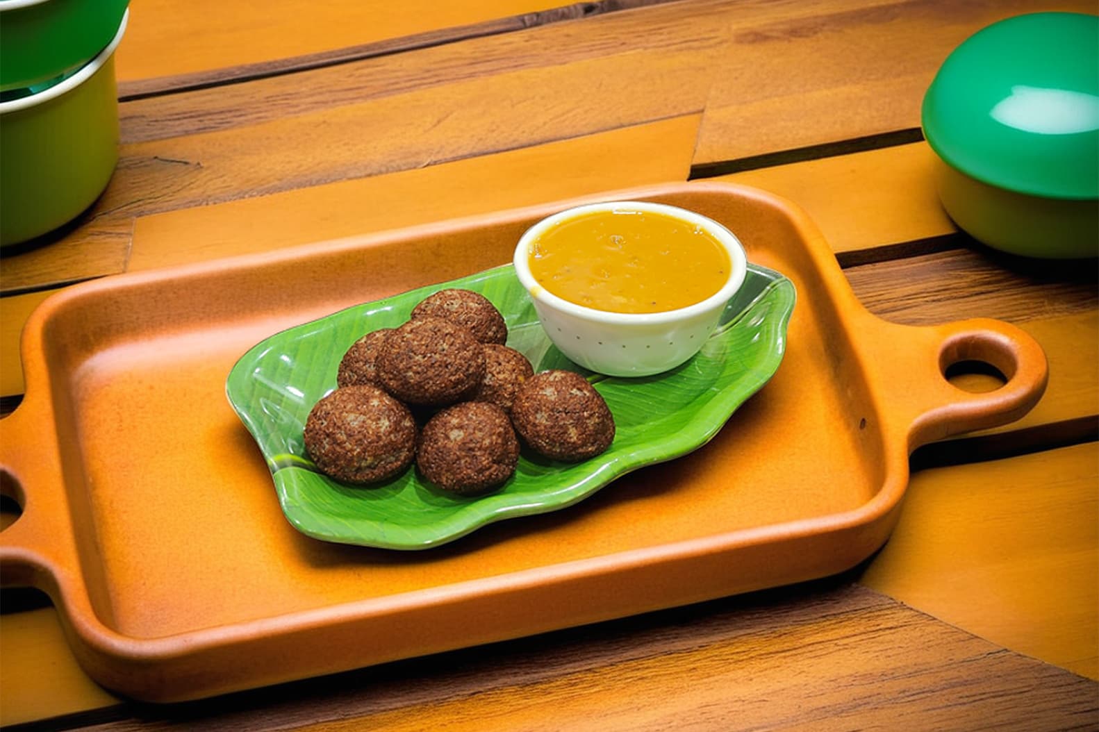 Ragi Rava Appe with Sambar