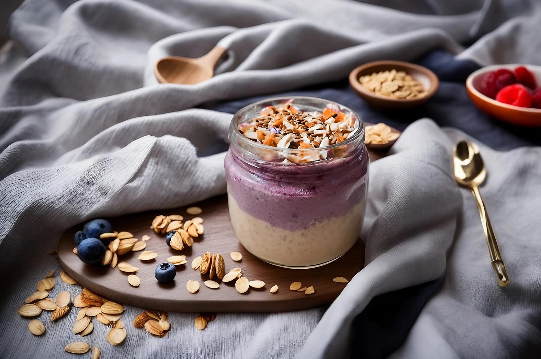 Blueberry Milk Yogurt Oats